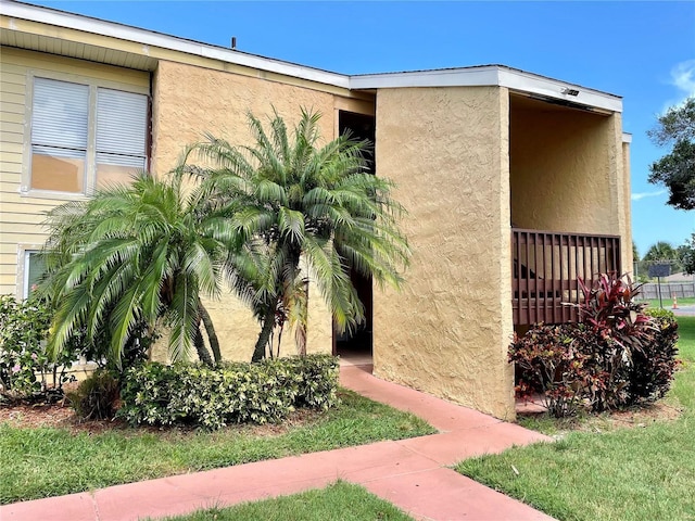view of home's exterior featuring stucco siding