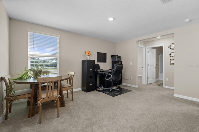 6314 Distant Haze Pl, Palmetto, FL 34221 - home office featuring baseboards, light carpet, and recessed lighting