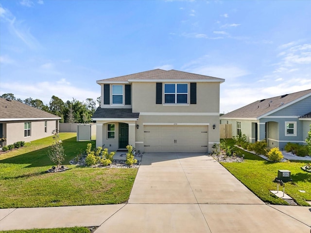 6314 Distant Haze Pl, Palmetto, FL 34221 - traditional home featuring stucco siding, an attached garage, and concrete driveway