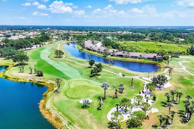 5217 Chase Oaks Dr, Sarasota, FL 34241 - drone / aerial view of a nearby body of water, a golf club, and a tree filled landscape