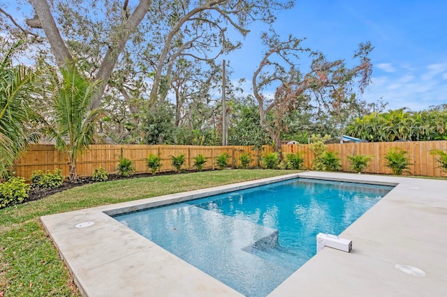 2249 Oak Terrace St, Sarasota, FL 34231 - view of swimming pool with a fenced in pool, a fenced backyard, and a yard