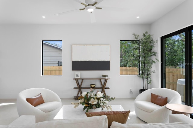 2554 Arlington St, Sarasota, FL 34239 - living room with recessed lighting and a ceiling fan