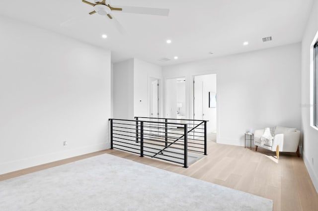 2554 Arlington St, Sarasota, FL 34239 - empty room with recessed lighting, baseboards, ceiling fan, and light wood-style floors