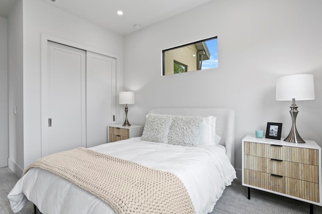 2554 Arlington St, Sarasota, FL 34239 - carpeted bedroom with a closet, recessed lighting, and baseboards