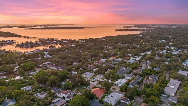 1559 Bay Rd, Sarasota, FL 34239 - aerial view at dusk with a water view