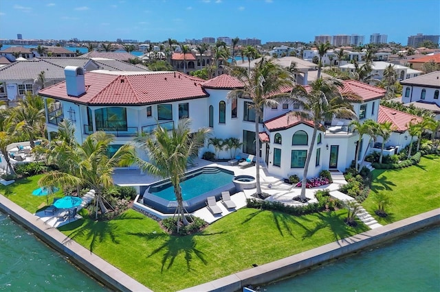 bird's eye view with a residential view