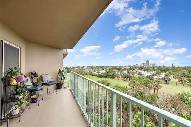 balcony with view of golf course