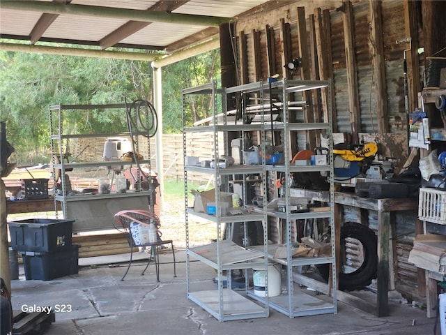 view of storage room