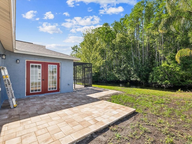 8304 Fishhawk Ave, New Port Richey, FL 34653 - view of yard with a patio area and french doors