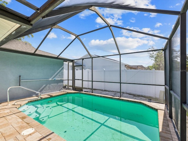 8304 Fishhawk Ave, New Port Richey, FL 34653 - view of pool with a patio, a fenced in pool, a lanai, and fence