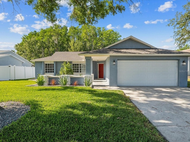 8304 Fishhawk Ave, New Port Richey, FL 34653 - single story home featuring a front lawn, stucco siding, fence, and concrete driveway