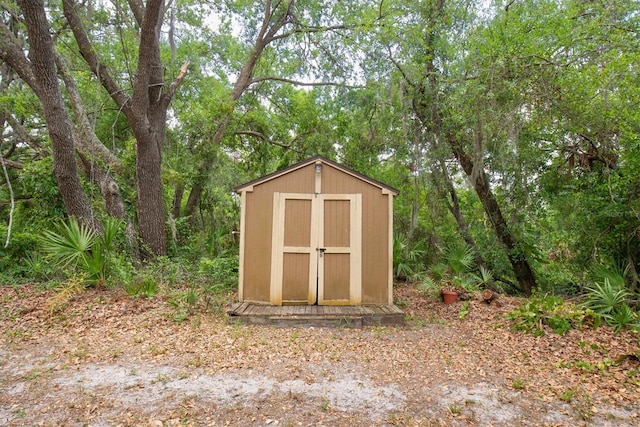 view of shed