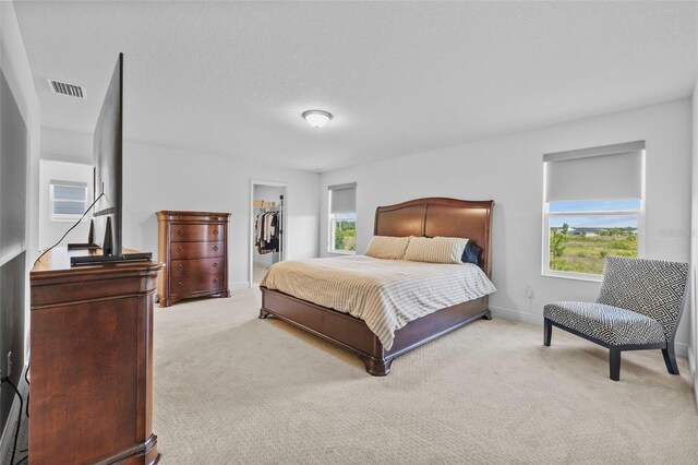 11430 Gallatin Trl, Parrish, FL 34219 - bedroom with light carpet, a walk in closet, a closet, and baseboards