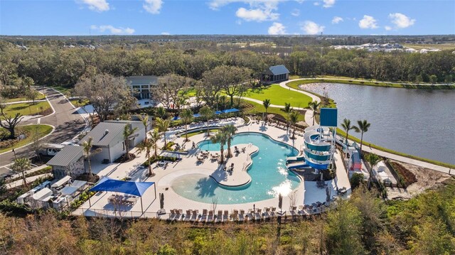 11430 Gallatin Trl, Parrish, FL 34219 - drone / aerial view of a pool and a large body of water