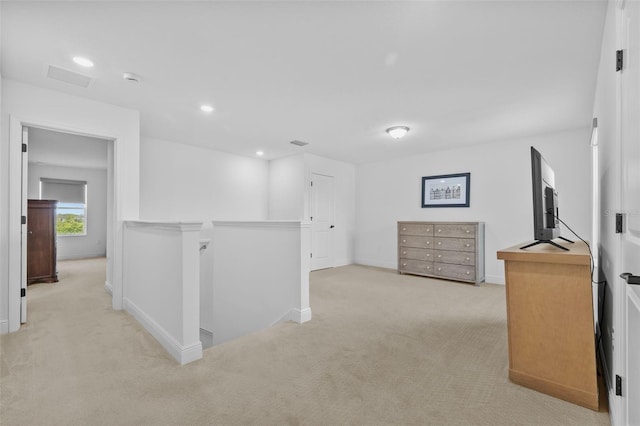 11430 Gallatin Trl, Parrish, FL 34219 - corridor featuring an upstairs landing, light colored carpet, baseboards, and recessed lighting