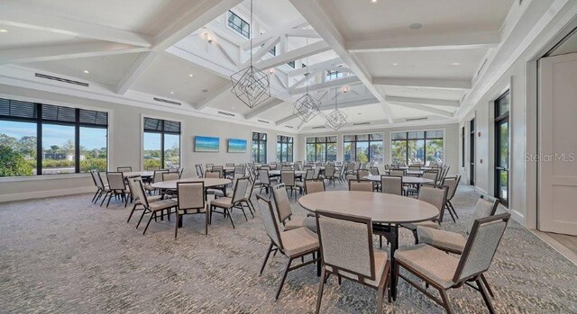 6244 Talon Preserve Dr, Nokomis, FL 34275 - sunroom / solarium with coffered ceiling and beamed ceiling