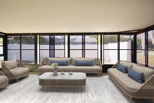 2402 16th St W, Palmetto, FL 34221 - sunroom with an outdoor living space, floor to ceiling windows, and wooden ceiling