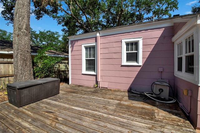 1830 Virginia Dr, Bradenton, FL 34205 - wooden deck featuring fence and cooling unit