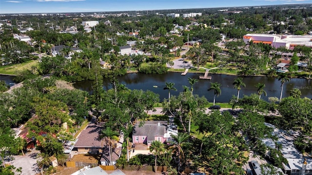 1830 Virginia Dr, Bradenton, FL 34205 - bird's eye view featuring a water view and a residential view