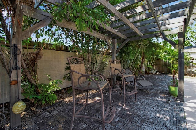 1830 Virginia Dr, Bradenton, FL 34205 - view of patio with a pergola and a fenced backyard