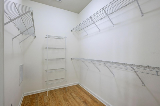 spacious closet with light wood-style flooring