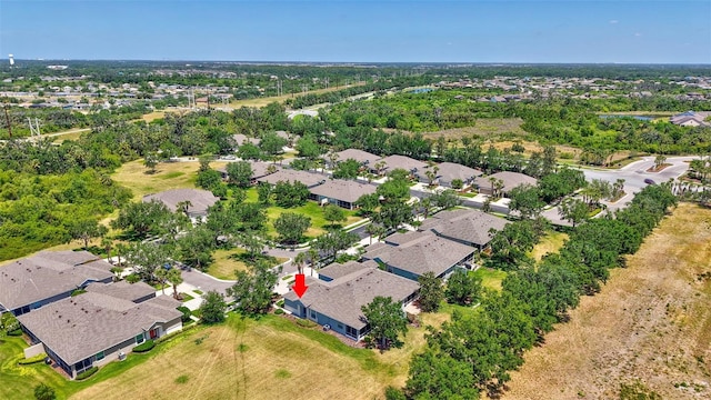 aerial view with a residential view