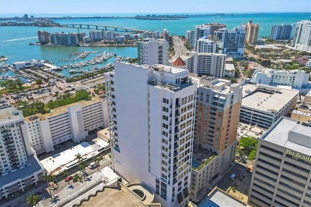33 S Palm Ave Unit 1403, Sarasota, FL 34236 - aerial view featuring a view of city and a water view