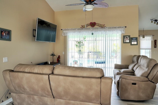 3984 Holin Ln, North Port, FL 34287 - living area with ceiling fan, plenty of natural light, and wood finished floors