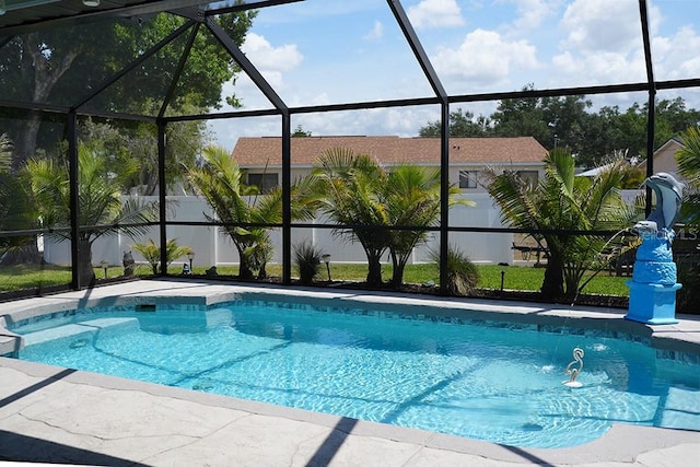 3984 Holin Ln, North Port, FL 34287 - view of pool with glass enclosure and a fenced in pool
