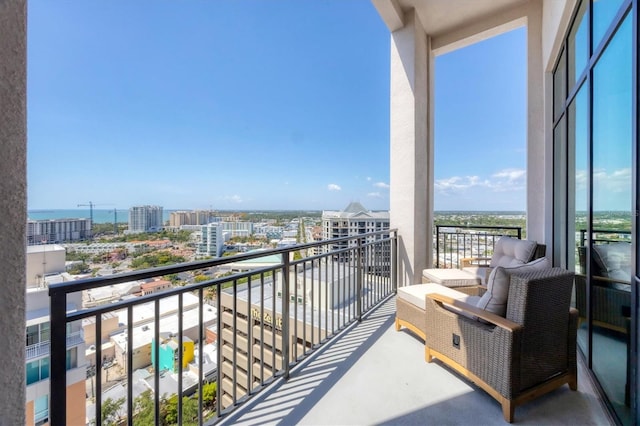 balcony featuring a view of city