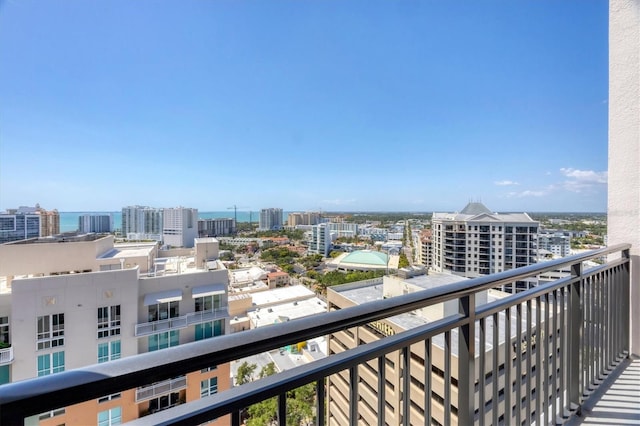 balcony featuring a view of city