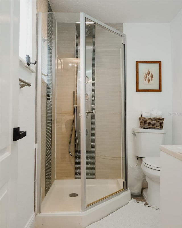 2300 Stratford Dr, Sarasota, FL 34232 - full bath featuring a shower stall and toilet