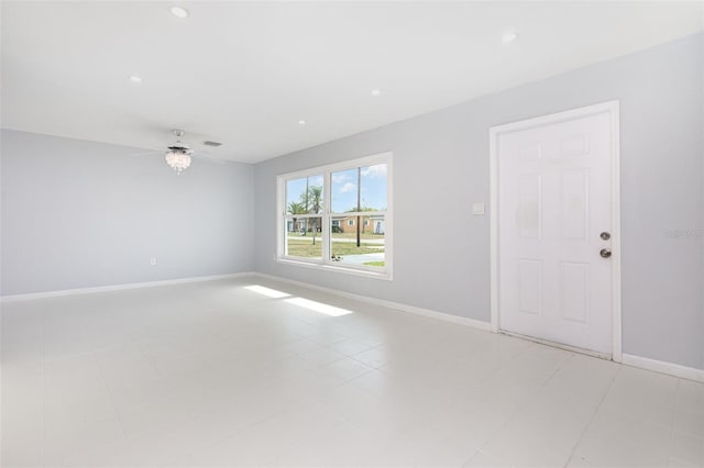 3095 Pinetree St, Port Charlotte, FL 33952 - unfurnished room featuring baseboards, ceiling fan, and recessed lighting