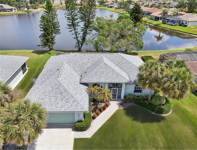 5596 Sabal Trace Dr, North Port, FL 34287 - aerial perspective of suburban area featuring a large body of water