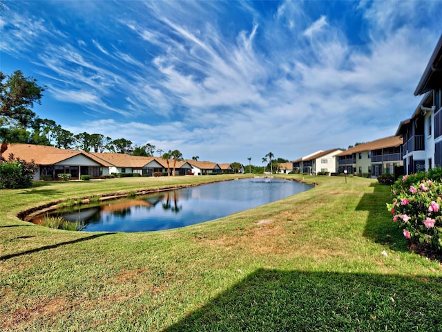 property view of water with a residential view