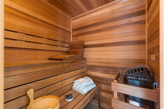 view of sauna