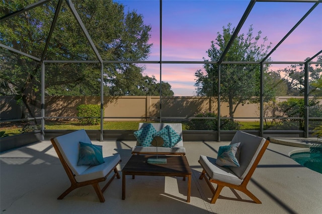 sunroom with an outdoor hangout area