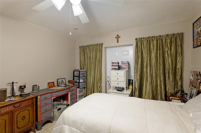 620 Burke Rd, Venice, FL 34293 - bedroom with tile patterned floors and ceiling fan