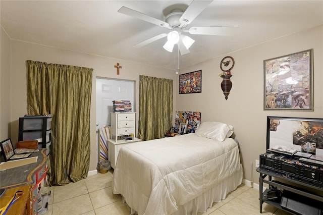 620 Burke Rd, Venice, FL 34293 - bedroom featuring ceiling fan and light tile patterned floors