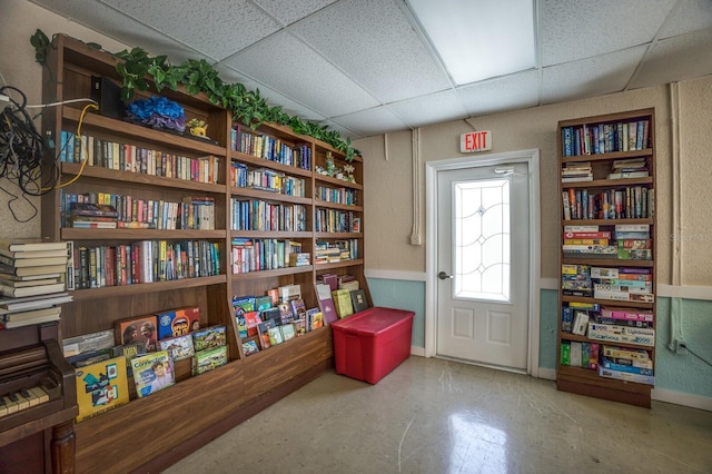 4015 Lake Bayshore Dr Unit 108, Bradenton, FL 34205 - living area with a paneled ceiling and a textured wall