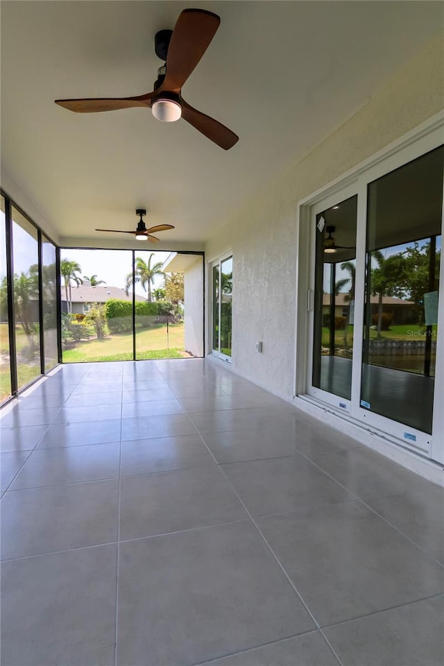 view of unfurnished sunroom
