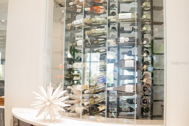 view of wine cellar