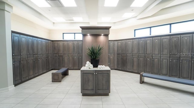 interior space with mail area