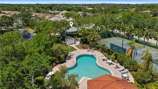 6617 Cheswick St, Sarasota, FL 34243 - birds eye view of property featuring a water view