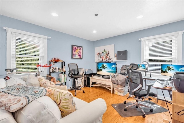 5012 Eastchester Dr, Sarasota, FL 34234 - office with recessed lighting and wood finished floors