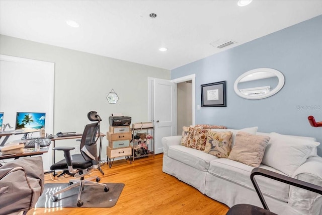 5012 Eastchester Dr, Sarasota, FL 34234 - office with recessed lighting, visible vents, and light wood-type flooring