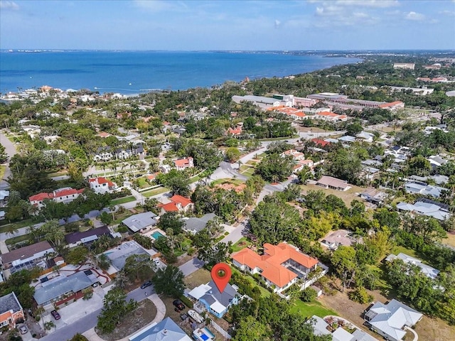 5012 Eastchester Dr, Sarasota, FL 34234 - bird's eye view with a water view and a residential view
