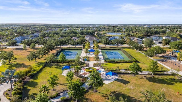 aerial view with a residential view