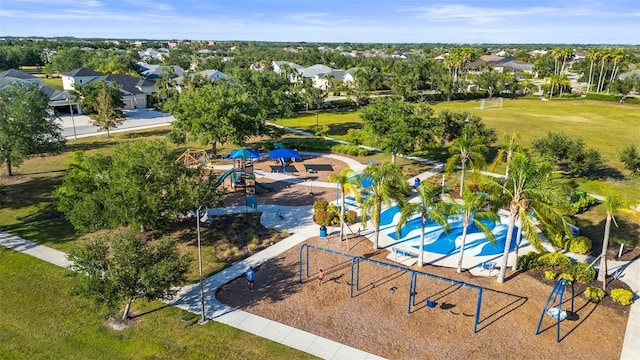 drone / aerial view with a residential view