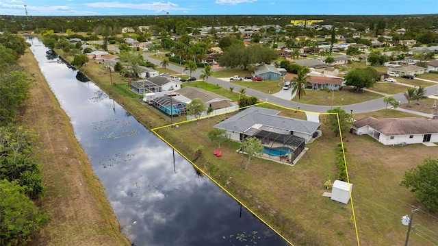 1458 Alwynne Dr N, Lehigh Acres, FL 33936 - aerial view featuring a water view and a residential view
